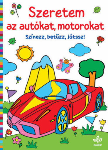 Szeretem az autókat, motorokat - Színezz, betűzz, játssz! termékhez kapcsolódó kép