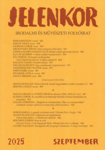 Jelenkor - Irodalmi és művészeti folyóirat - 2025. szeptember termékhez kapcsolódó kép
