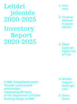 Leltári jelentés 2020-2025 - Inventory Report 2020-2025 - A BME Középülettervezési Tanszék nyolcvanadik évfordulóján - Celebrating 80 Years of the Department of Public Building Design at BME termékhez kapcsolódó kép