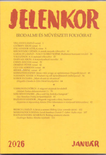 Jelenkor - Irodalmi és művészeti folyóirat - 2026. január termékhez kapcsolódó kép