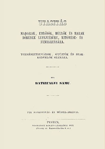 Utasitás madarak, emlősök, hüllők és halak bőrének lefejtésére, kitömése- és fentartására - TERMÉSZETBÚVÁROK, GYÜJTŐK ÉS SZAKKEDVELŐK SZÁMÁRA termékhez kapcsolódó kép