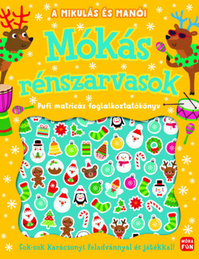 A Mikulás és manói - Mókás rénszarvasok - Pufi matricás foglalkoztatókönyv termékhez kapcsolódó kép